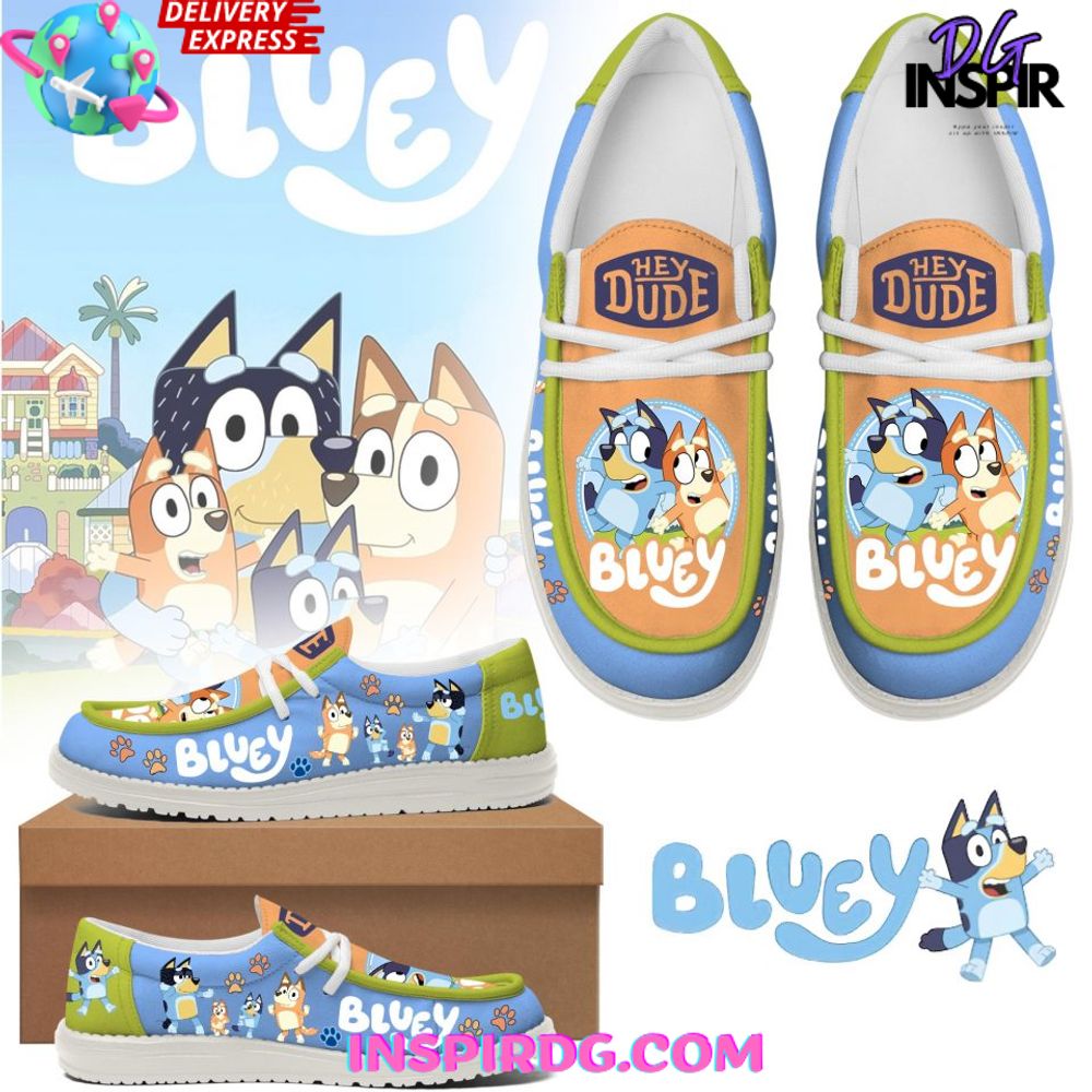 JWFancy Bluey Hey Dude Shoes Wally Men's Lace Up Loafers Comfortable For Men And Women