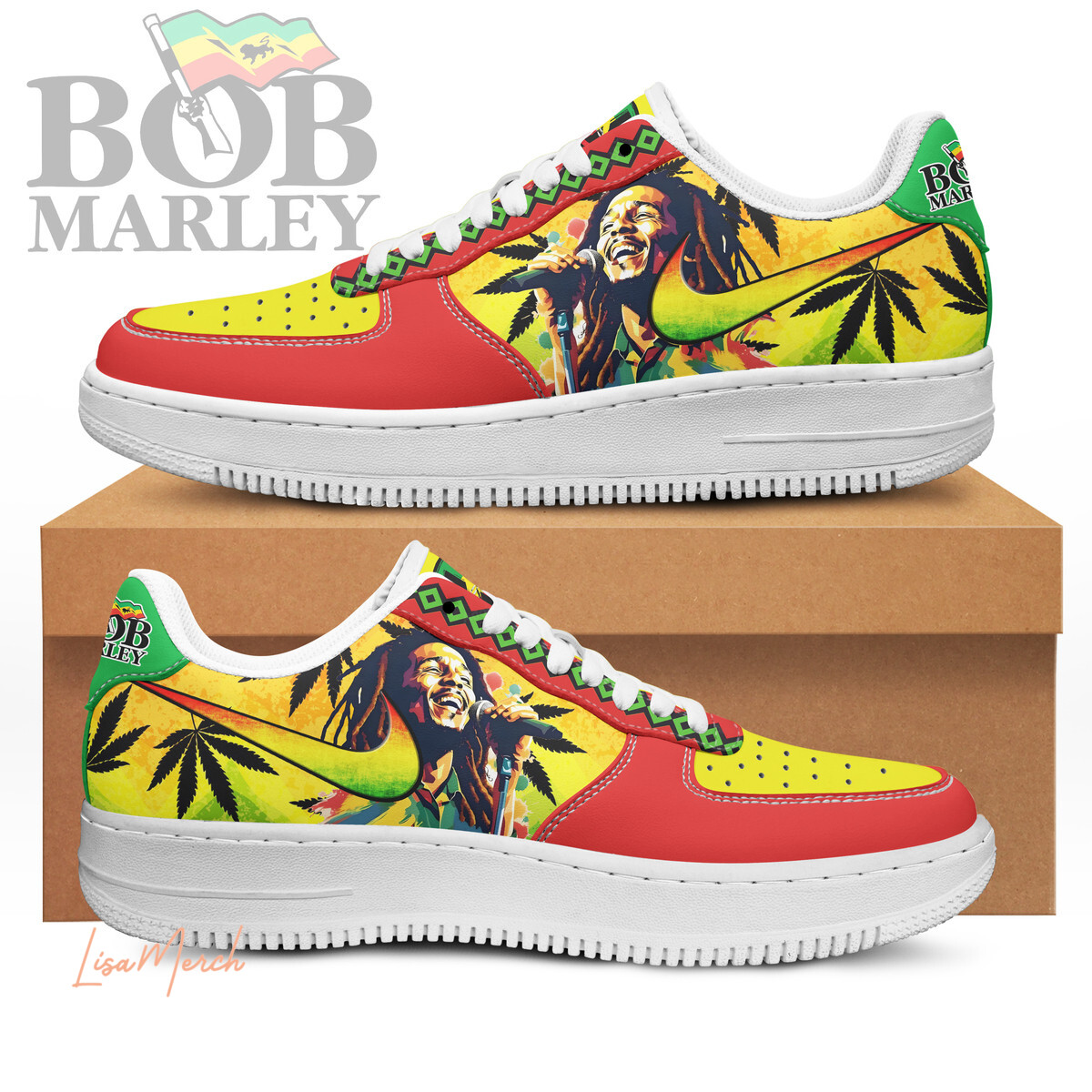 JWFancy Bob Marley Air Low-Top Sneakers Shoes For Men And Women