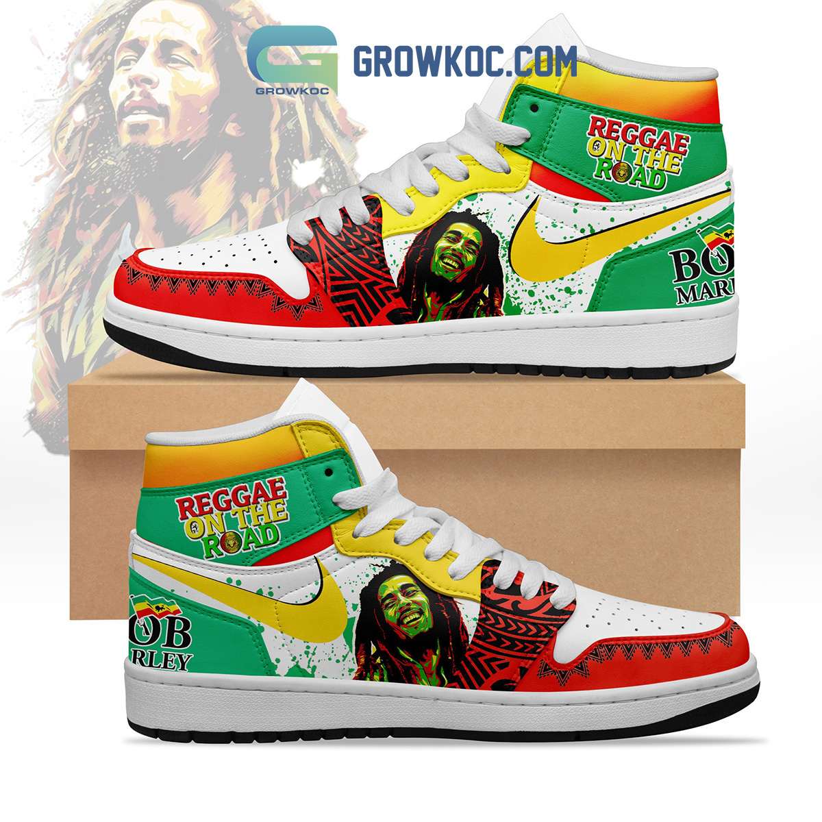 JWFancy Bob Marley AJ1 High Sneakers Shoes For Men And Women