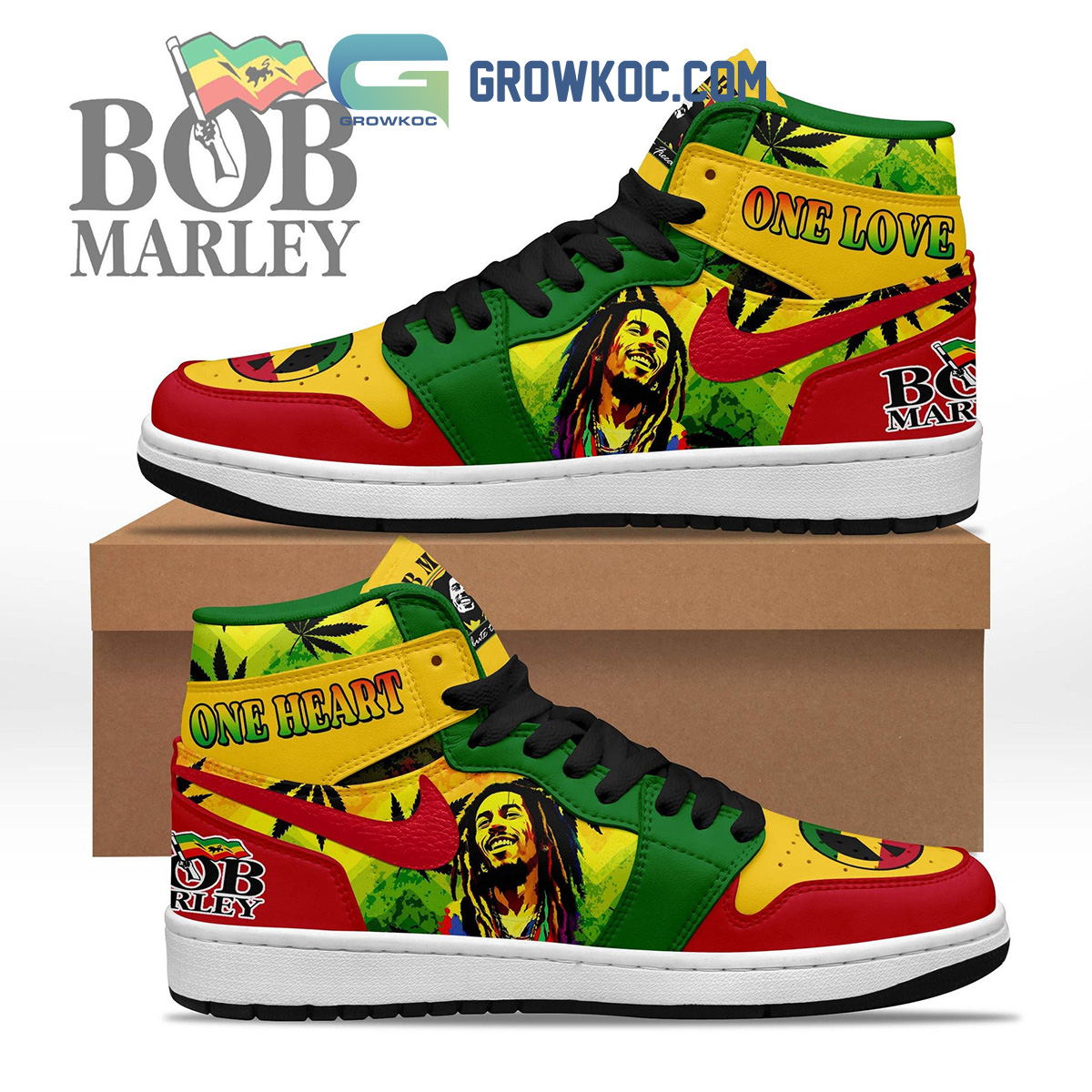 JWFancy Bob Marley AJ1 High Sneakers Shoes For Men And Women
