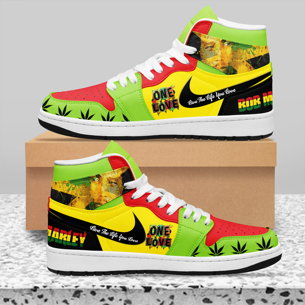 JWFancy Bob Marley AJ1 High Sneakers Shoes For Men And Women