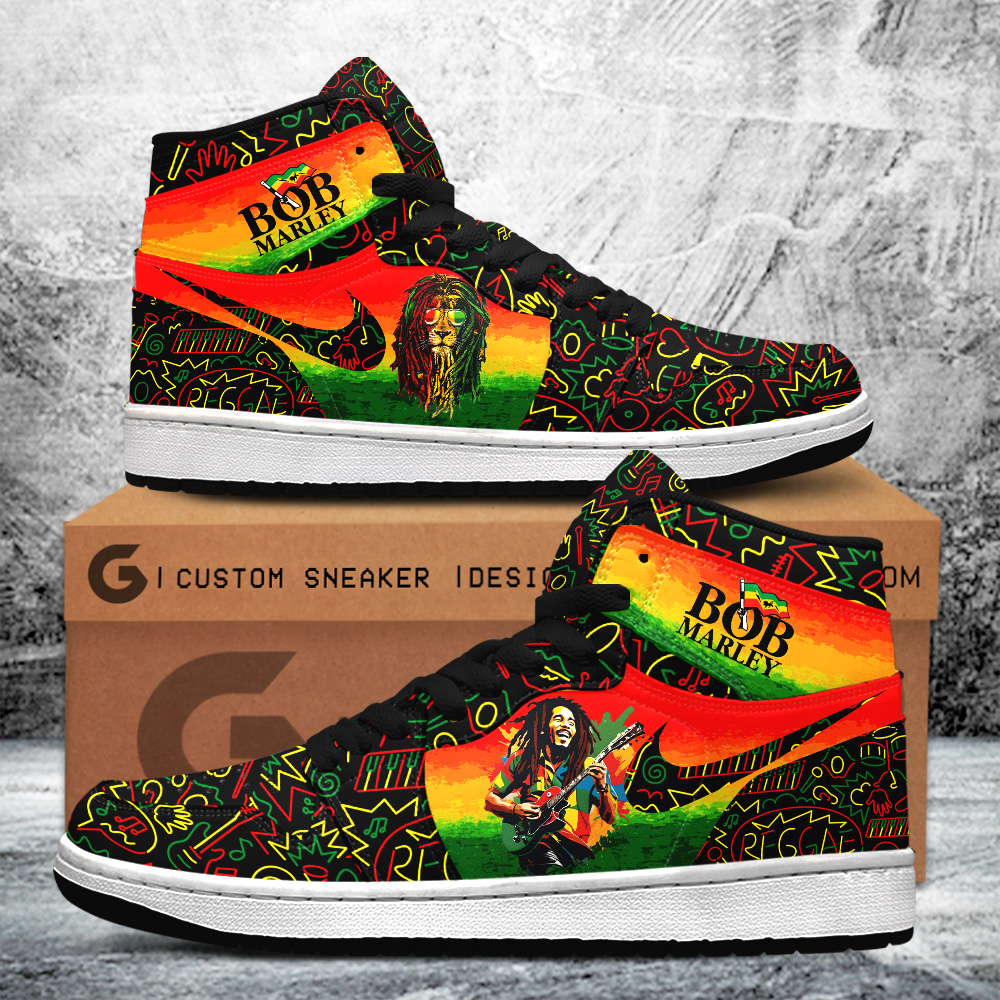 JWFancy Bob Marley AJ1 High Sneakers Shoes For Men And Women