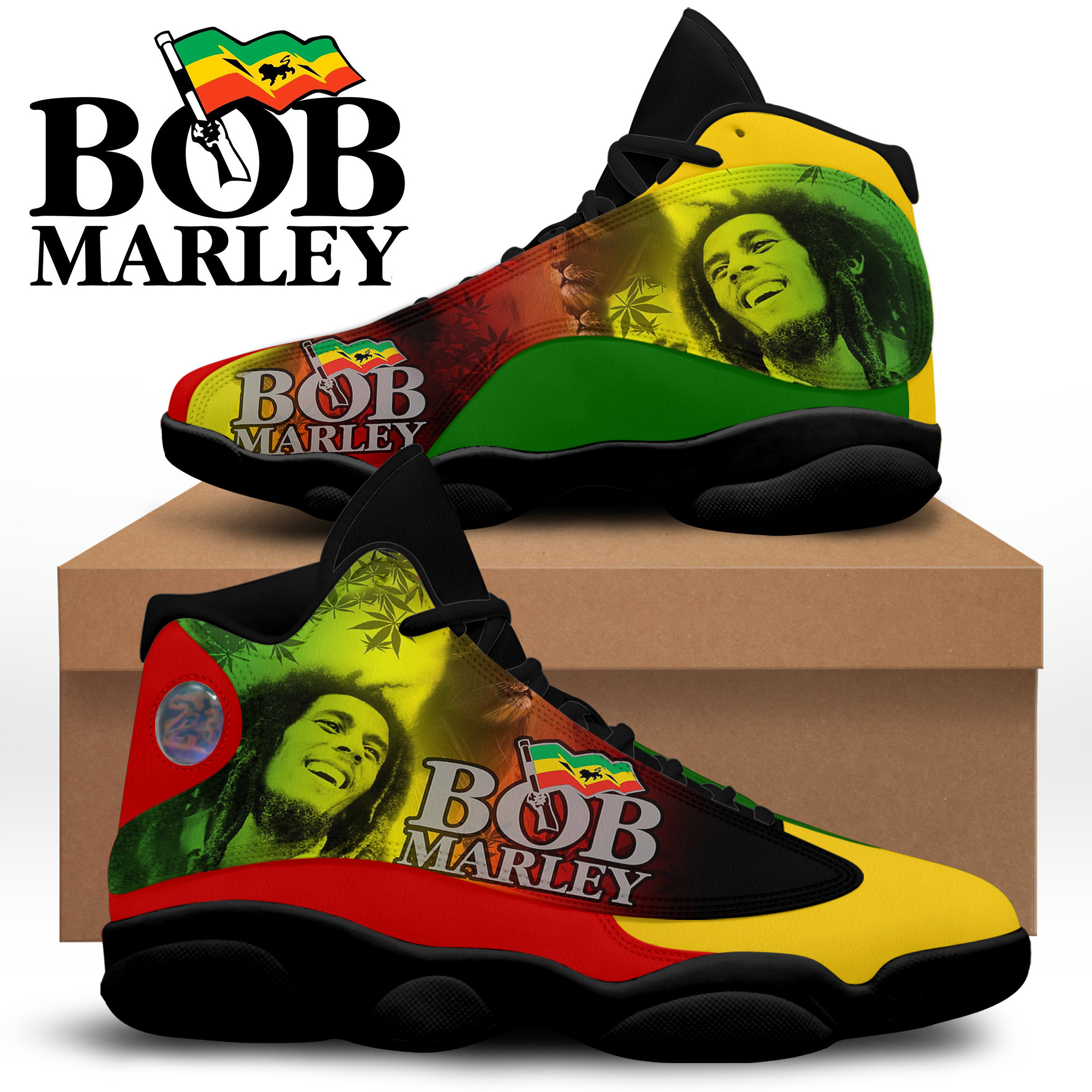 JWFancy Bob Marley AJ13 Sneakers Shoes For Men And Women