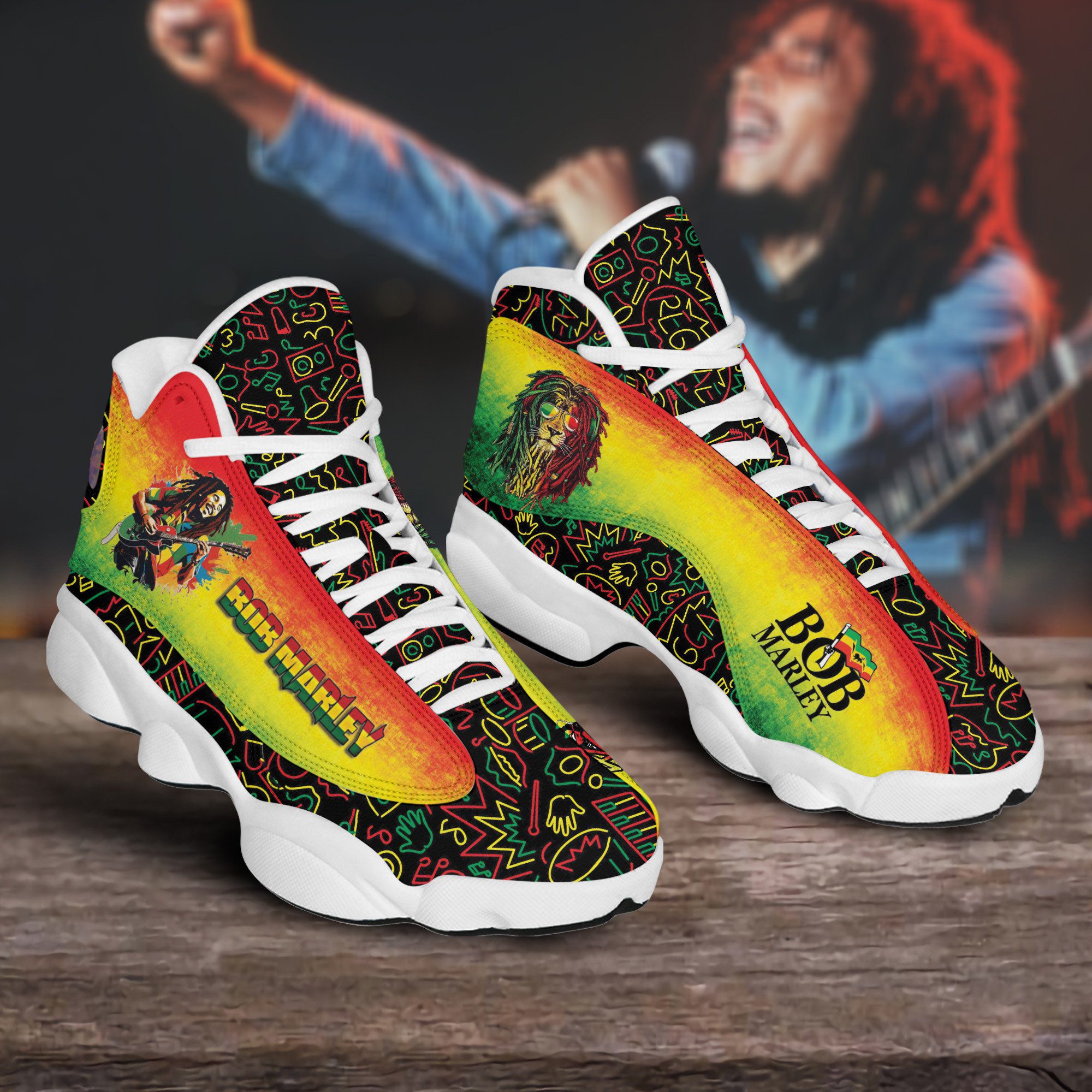JWFancy Bob Marley AJ13 Sneakers Shoes For Men And Women