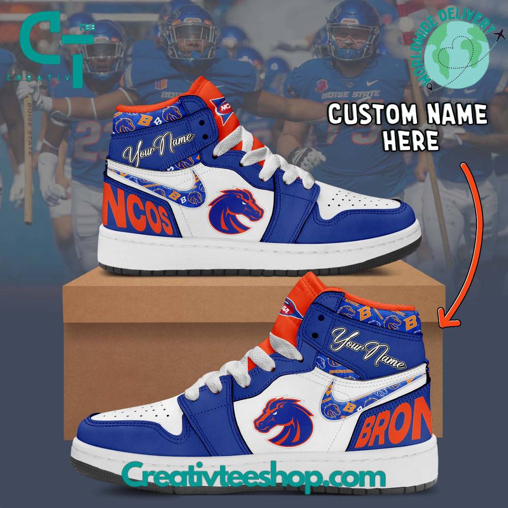 JWFancy Boise State Broncos AJ1 High Sneakers Shoes For Men And Women