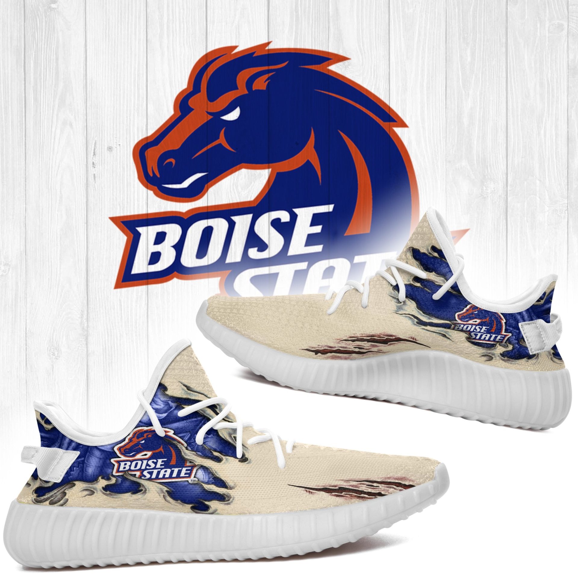 JWFancy Boise State Broncos Yeezy Boost Shoes For Men And Women