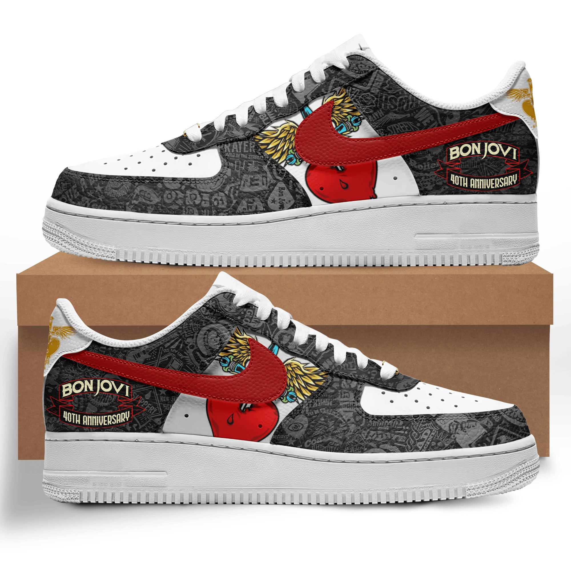 JWFancy Bon Jovi Air Low-Top Sneakers Shoes For Men And Women