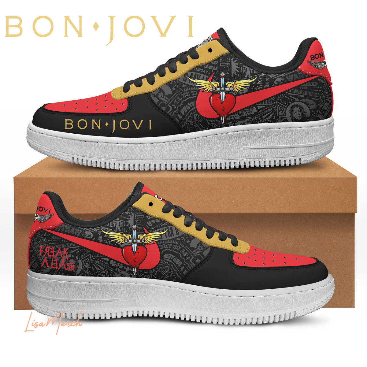 JWFancy Bon Jovi Air Low-Top Sneakers Shoes For Men And Women
