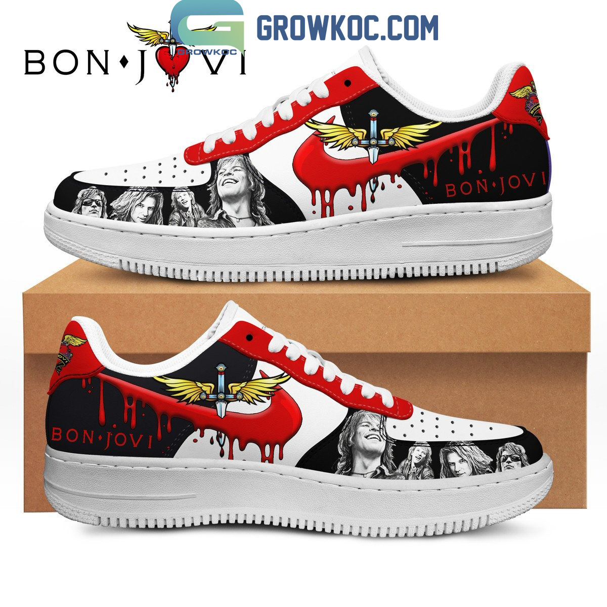 JWFancy Bon Jovi Air Low-Top Sneakers Shoes For Men And Women