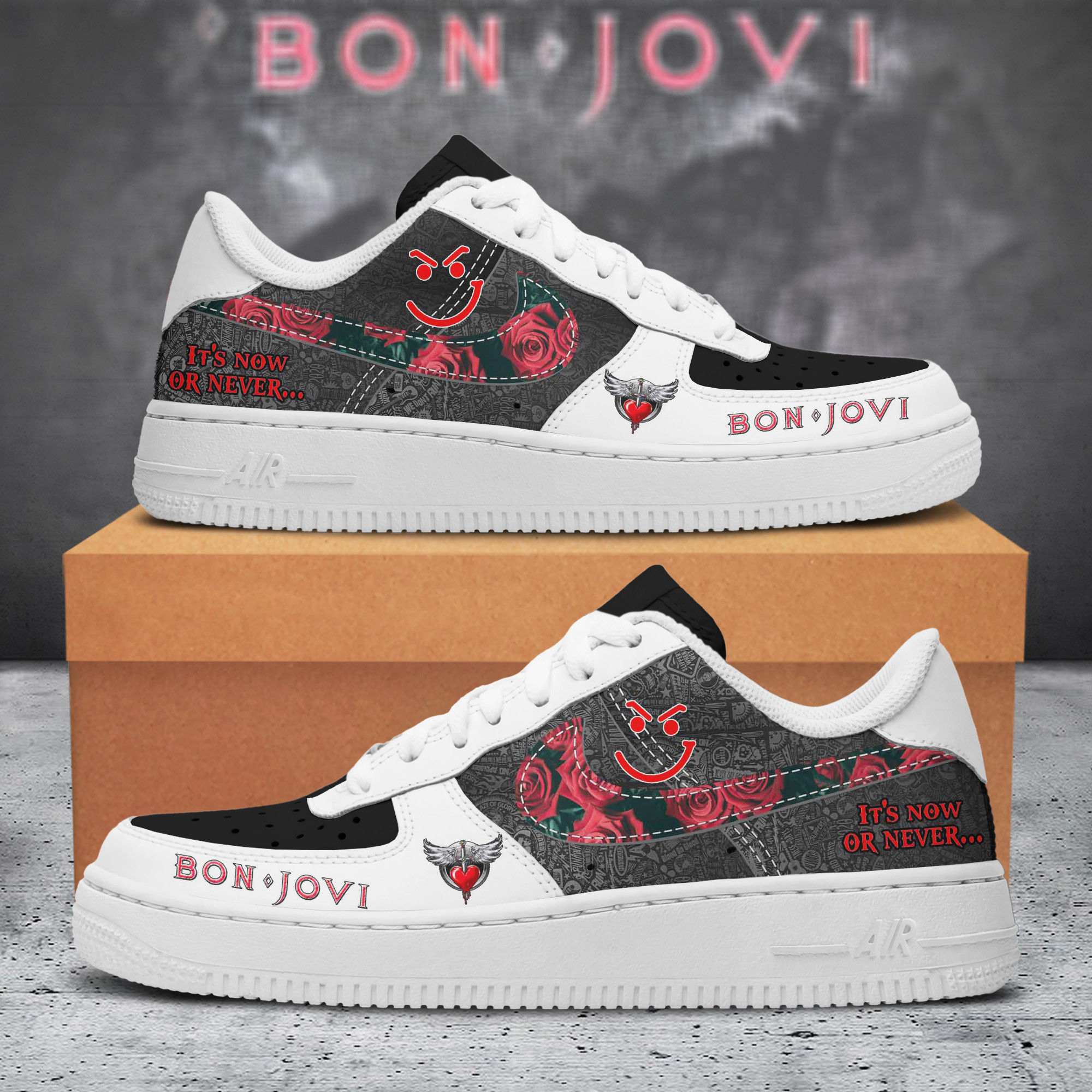 JWFancy Bon Jovi Air Low-Top Sneakers Shoes For Men And Women