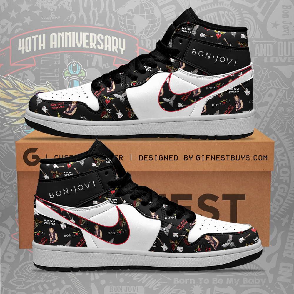 JWFancy Bon Jovi AJ1 High Sneakers Shoes For Men And Women