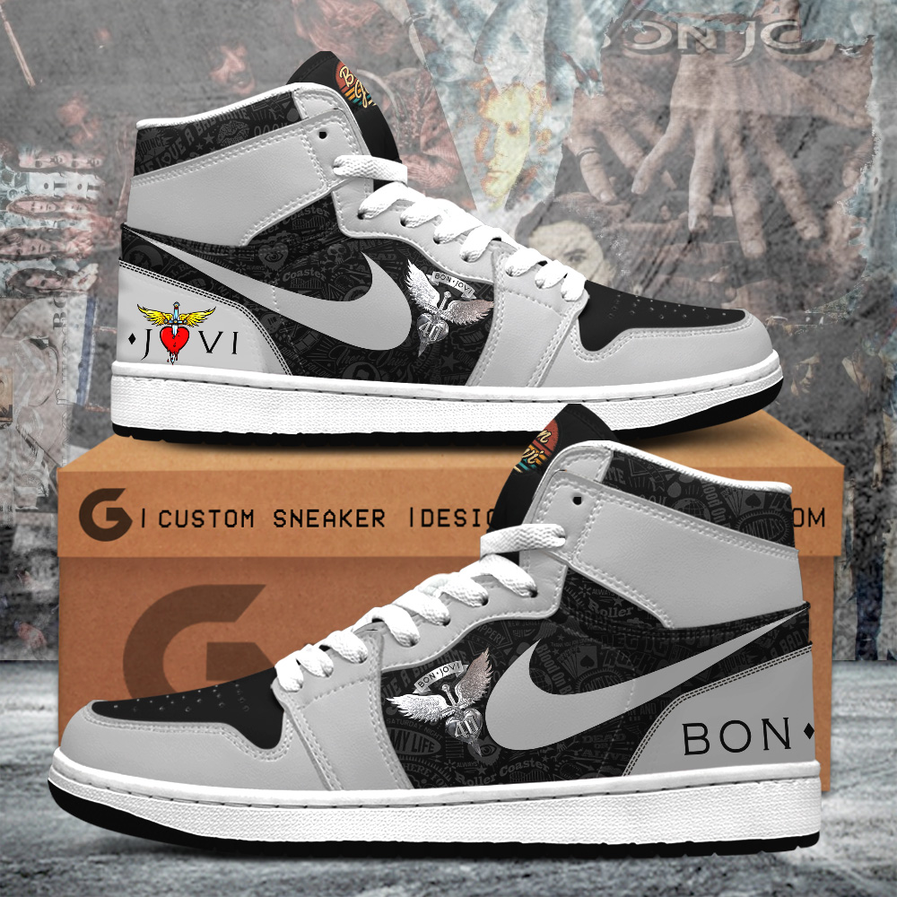 JWFancy Bon Jovi AJ1 High Sneakers Shoes For Men And Women
