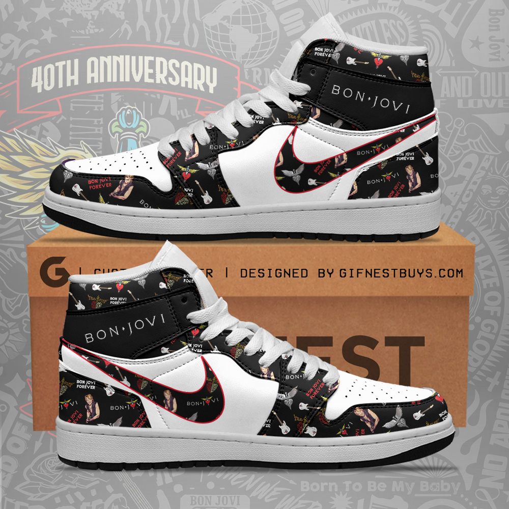 JWFancy Bon Jovi AJ1 High Sneakers Shoes For Men And Women