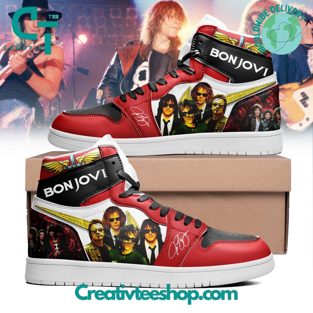JWFancy Bon Jovi AJ1 High Sneakers Shoes For Men And Women