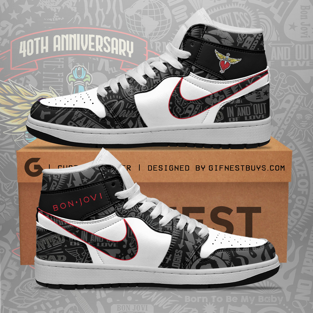 JWFancy Bon Jovi AJ1 High Sneakers Shoes For Men And Women
