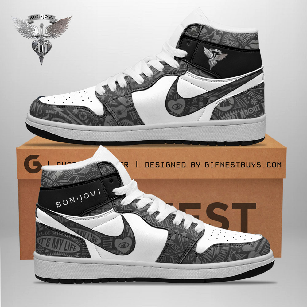 JWFancy Bon Jovi AJ1 High Sneakers Shoes For Men And Women