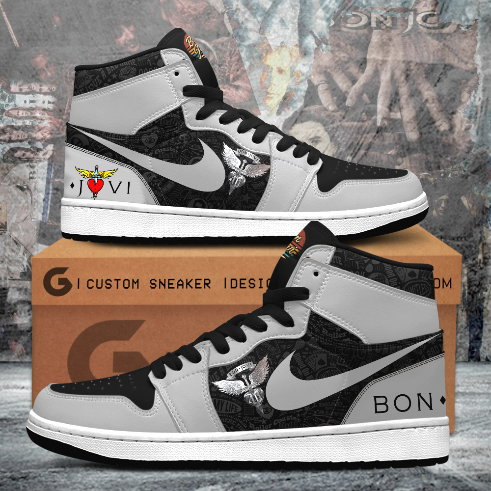 JWFancy Bon Jovi AJ1 High Sneakers Shoes For Men And Women