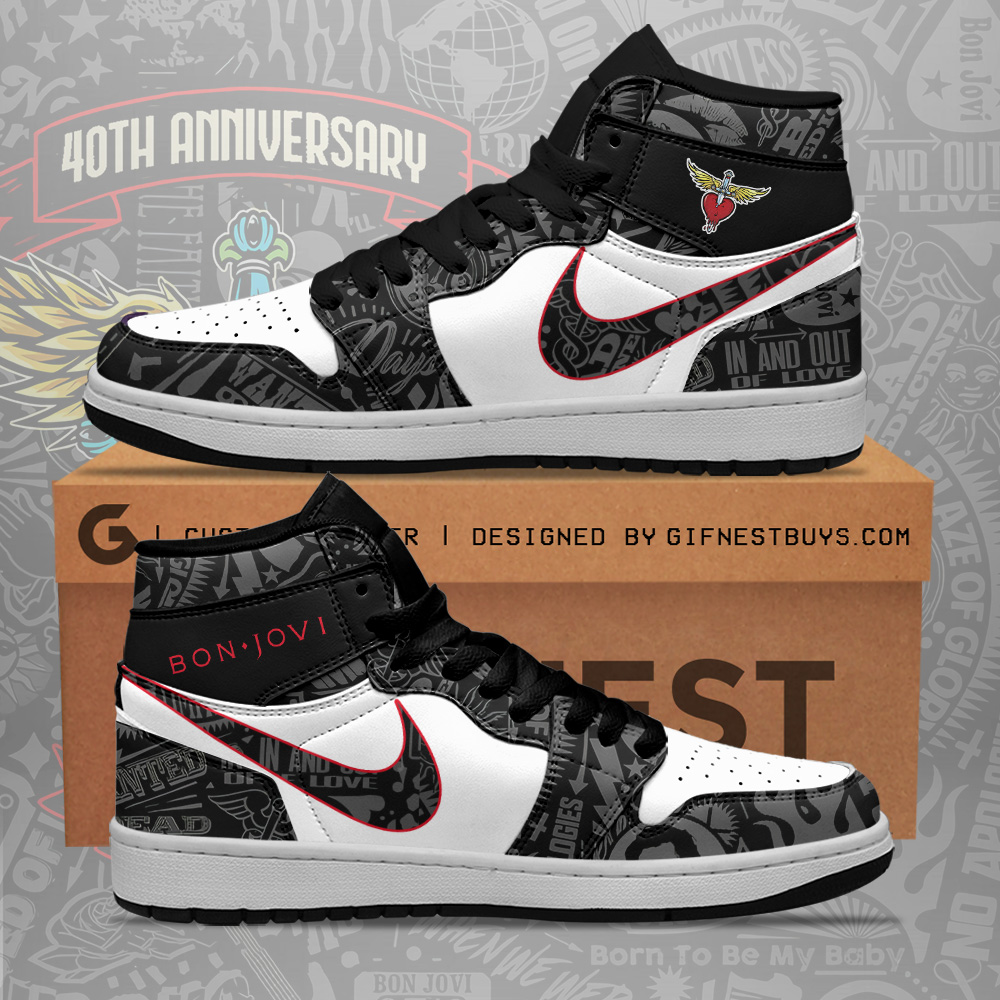 JWFancy Bon Jovi AJ1 High Sneakers Shoes For Men And Women