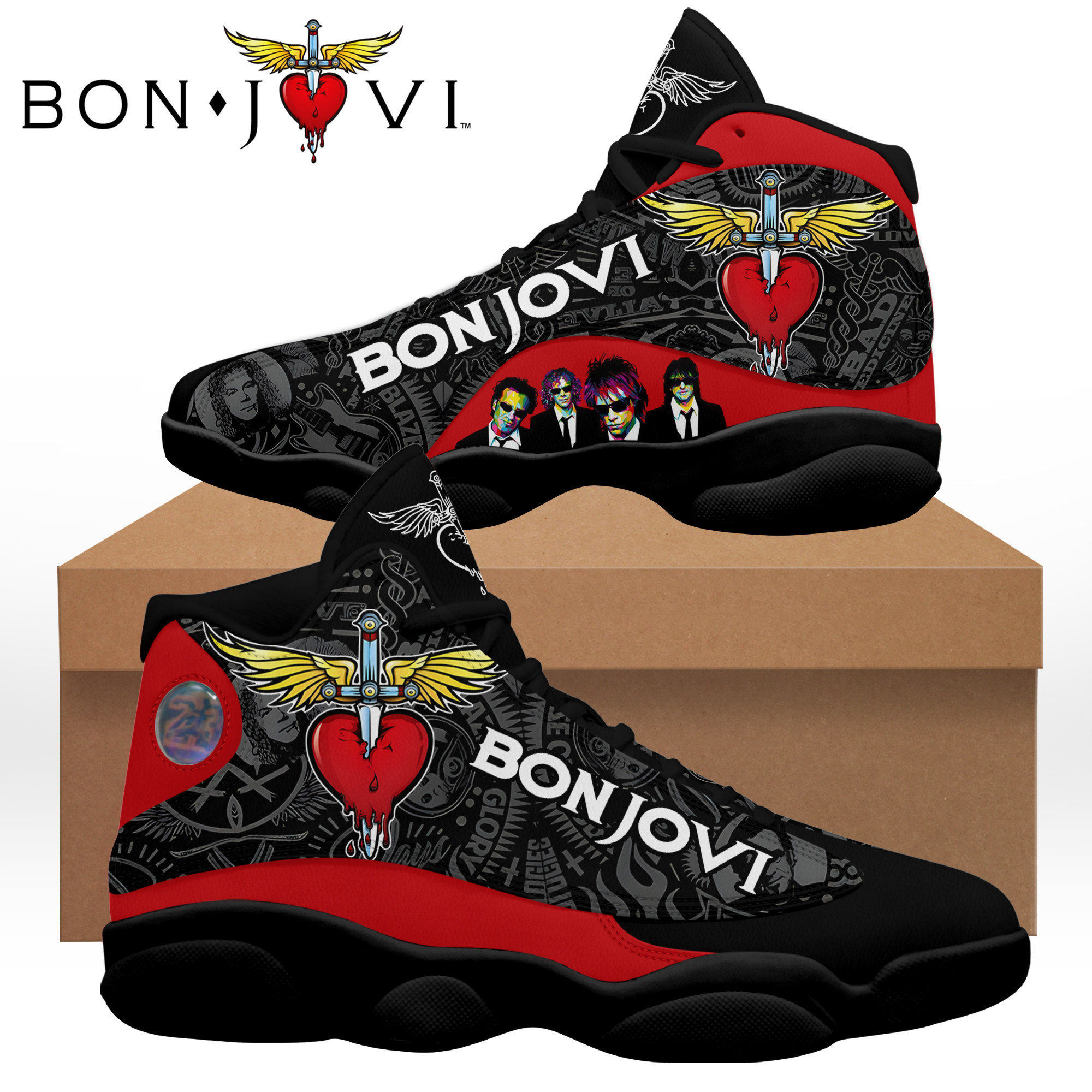 JWFancy Bon Jovi AJ13 Sneakers Shoes For Men And Women