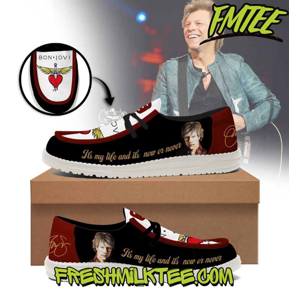 JWFancy Bon Jovi Hey Dude Shoes Wally Men's Lace Up Loafers Comfortable For Men And Women