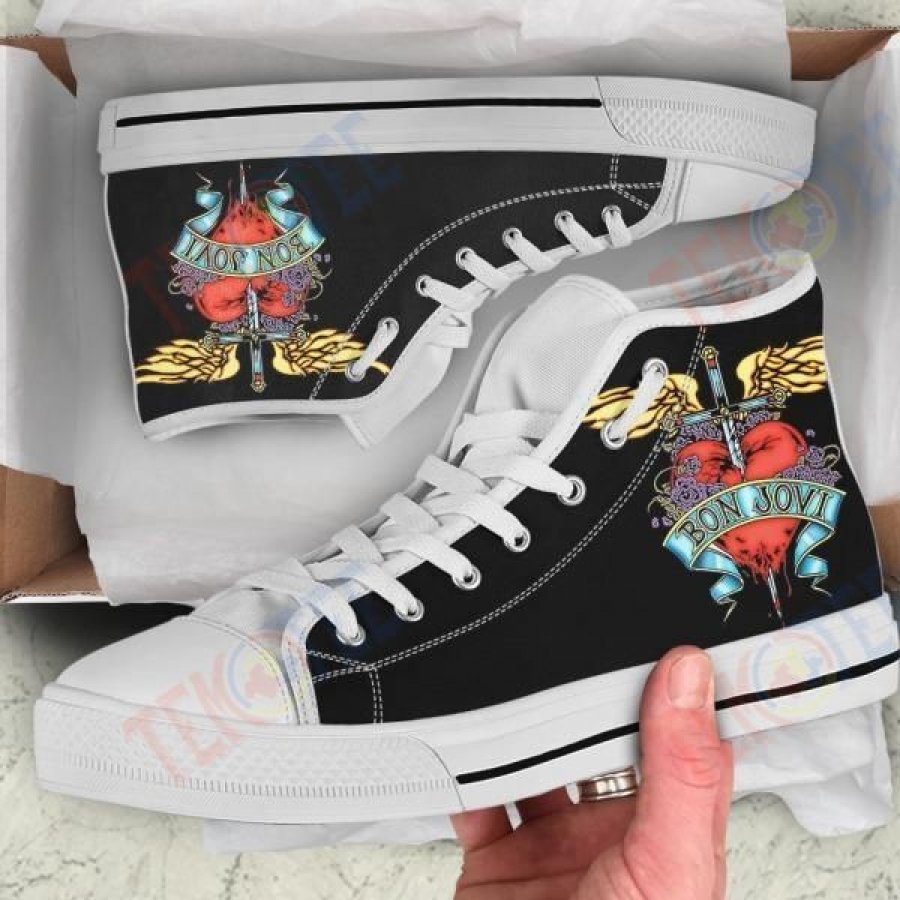 JWFancy Bon Jovi High Top Canvas Sneakers Shoes For Men And Women