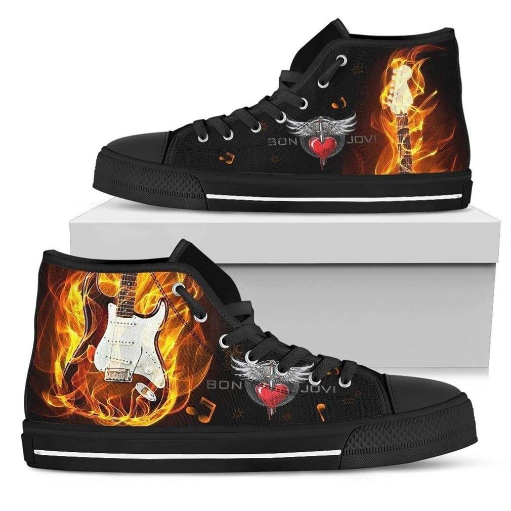 JWFancy Bon Jovi High Top Canvas Sneakers Shoes For Men And Women