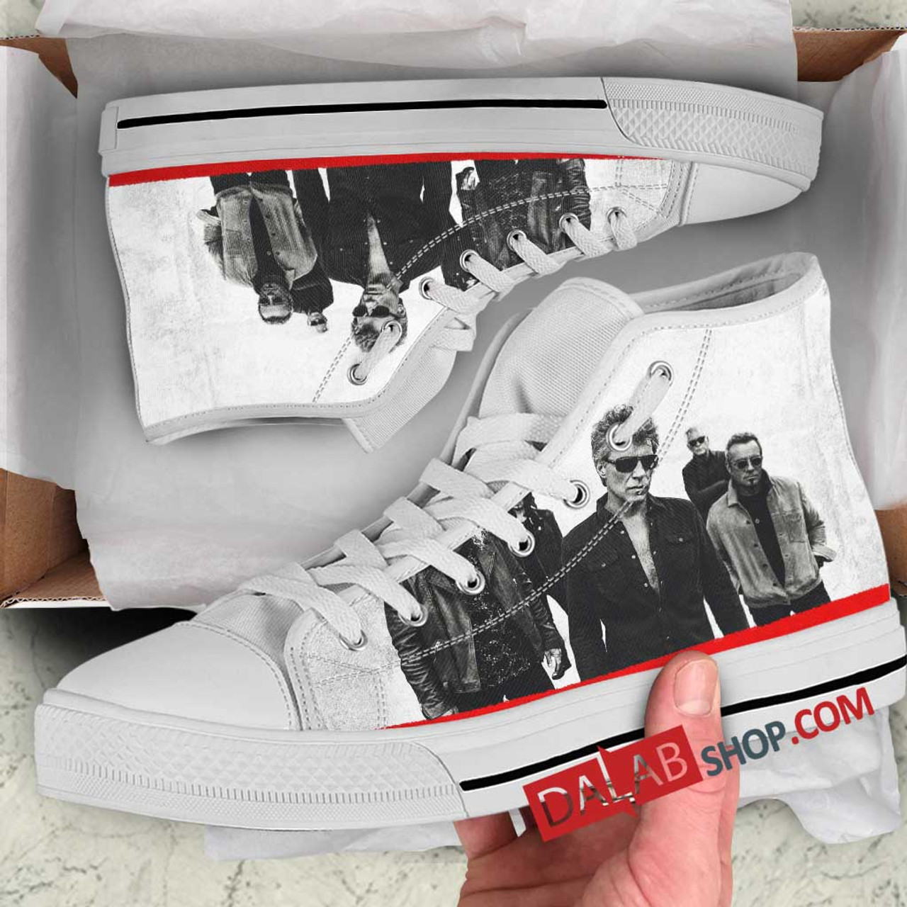 JWFancy Bon Jovi High Top Canvas Sneakers Shoes For Men And Women