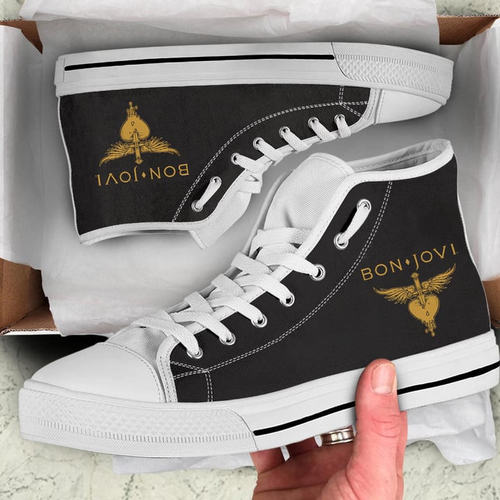 JWFancy Bon Jovi High Top Canvas Sneakers Shoes For Men And Women