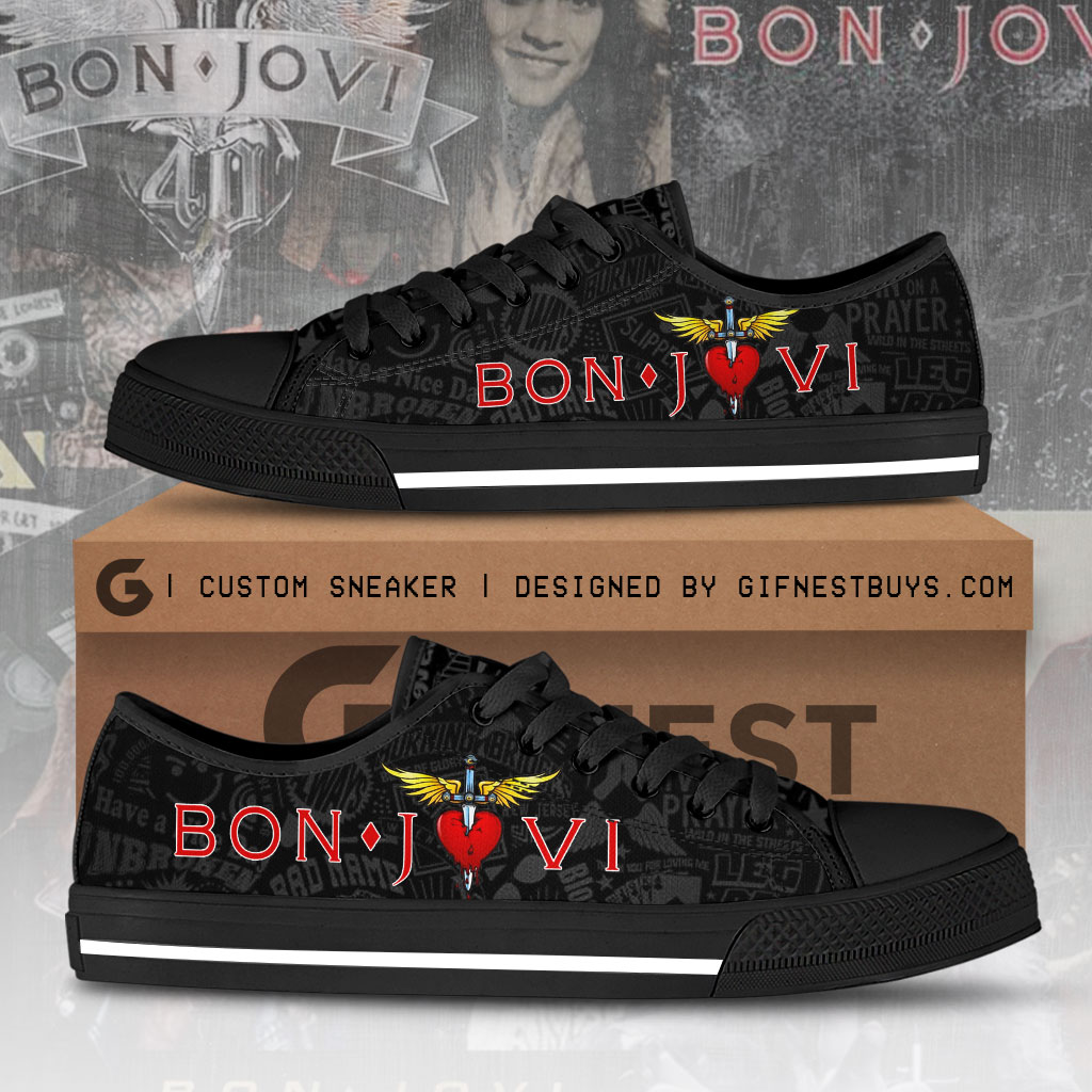 JWFancy Bon Jovi Low Top Canvas Sneakers Shoes For Men And Women