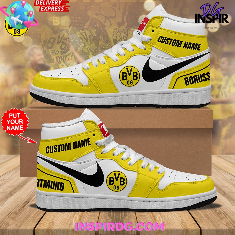 JWFancy Borussia Dortmund AJ1 High Sneakers Shoes For Men And Women
