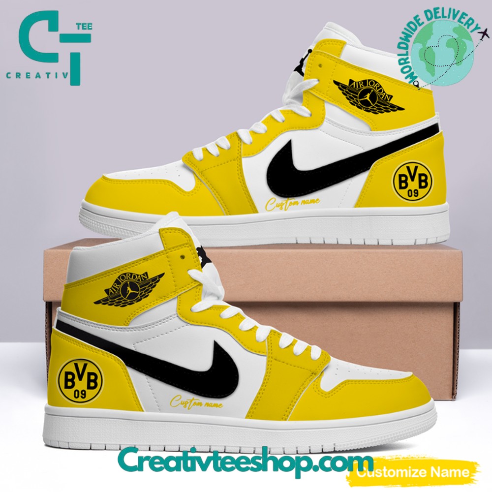 JWFancy Borussia Dortmund AJ1 High Sneakers Shoes For Men And Women