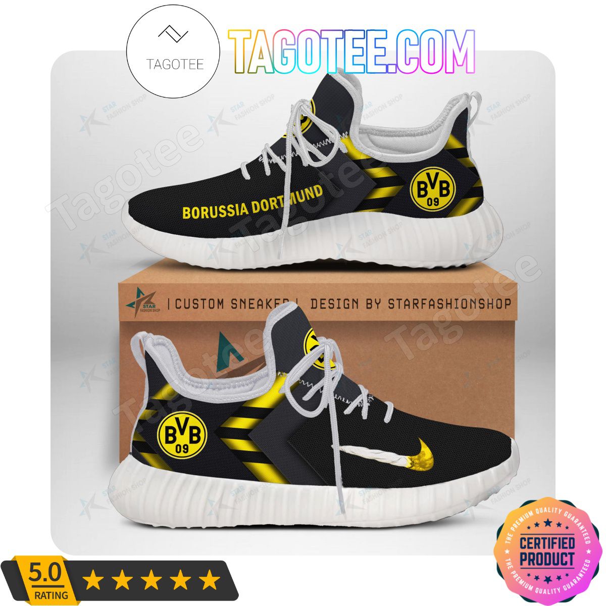 JWFancy Borussia Dortmund Reze Sneakers Shoes For Men And Women