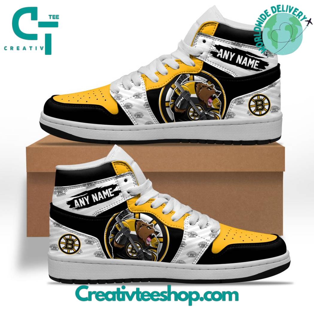 JWFancy Boston Bruins AJ1 High Sneakers Shoes For Men And Women