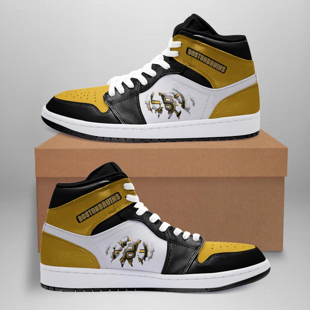 JWFancy Boston Bruins AJ1 High Sneakers Shoes For Men And Women