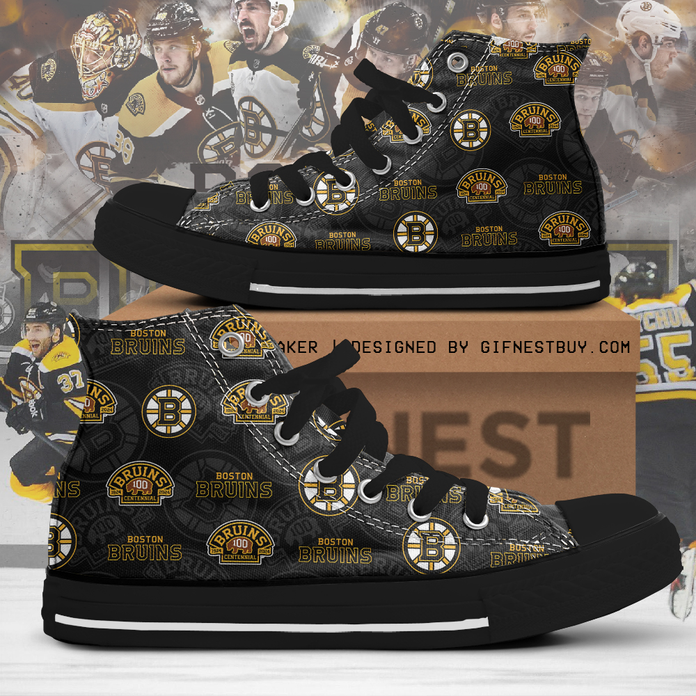 JWFancy Boston Bruins High Top Canvas Sneakers Shoes For Men And Women