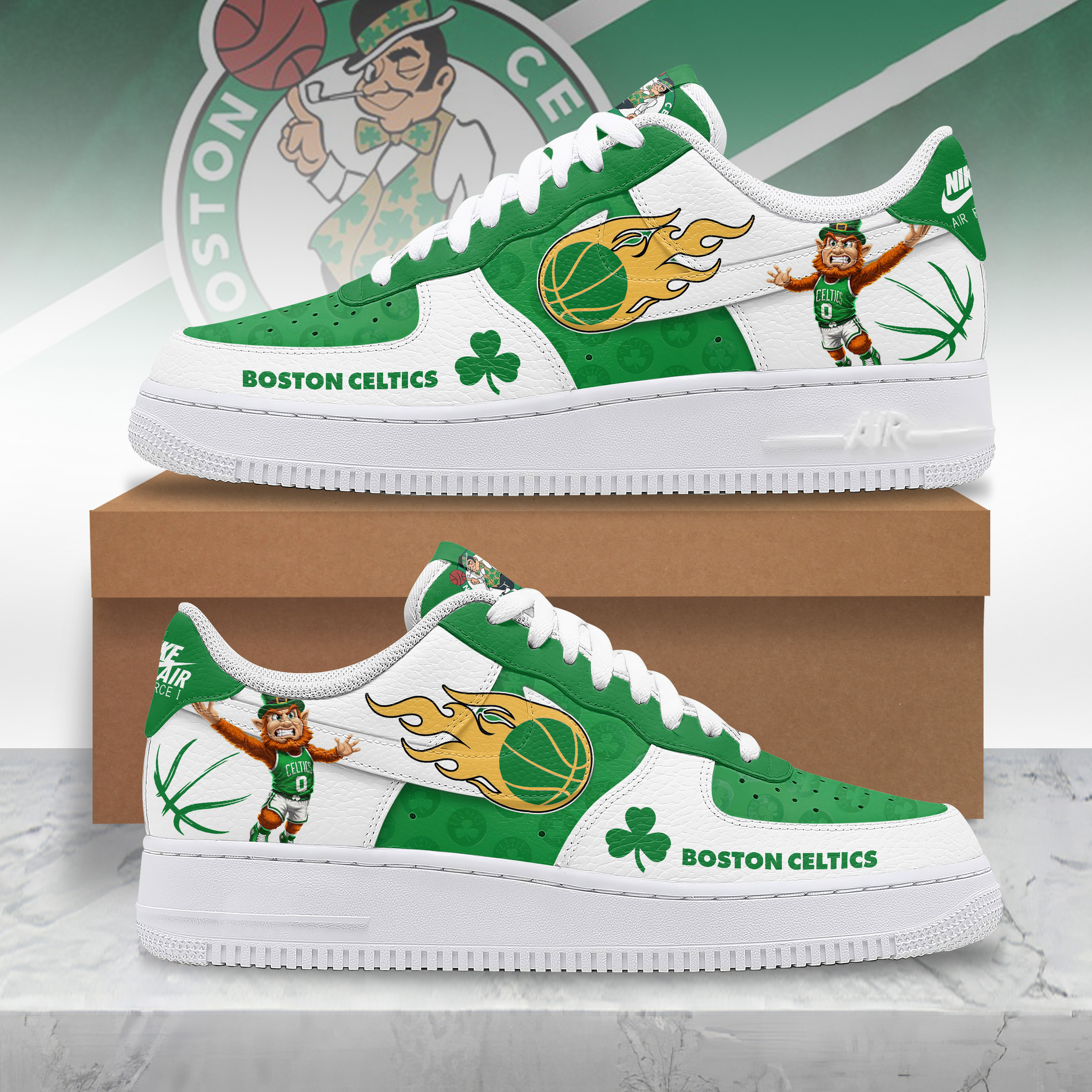 JWFancy Boston Celtics Air Low-Top Sneakers Shoes For Men And Women