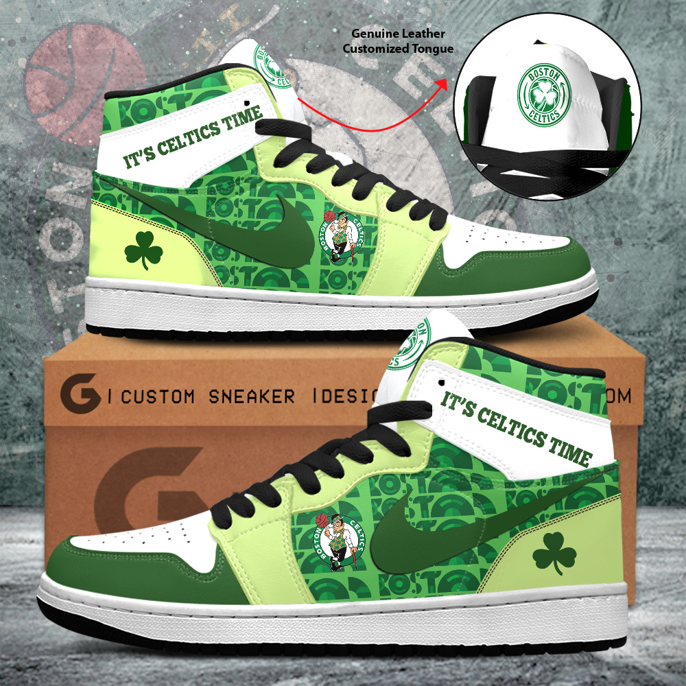 JWFancy Boston Celtics AJ1 High Sneakers Shoes For Men And Women