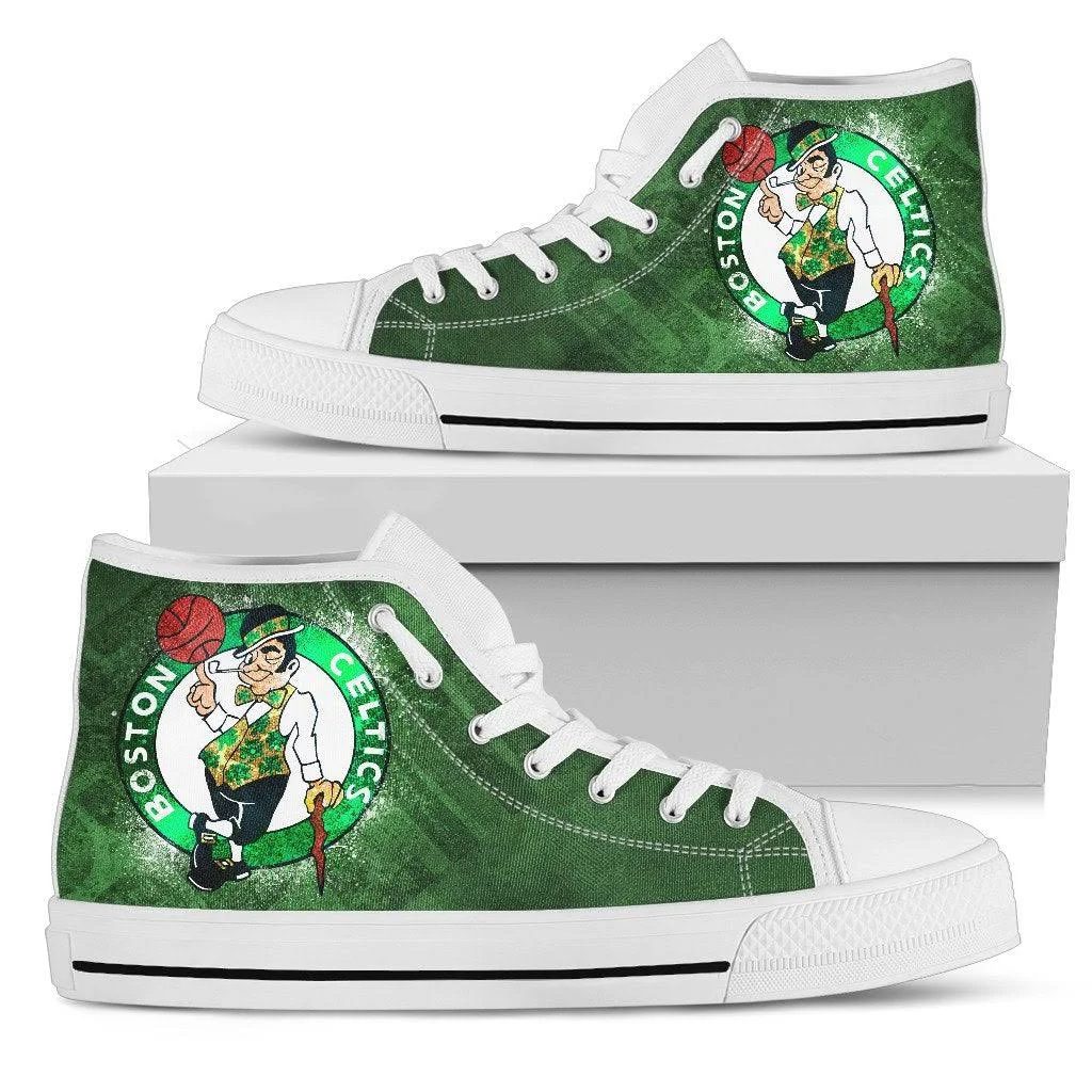 JWFancy Boston Celtics High Top Canvas Sneakers Shoes For Men And Women