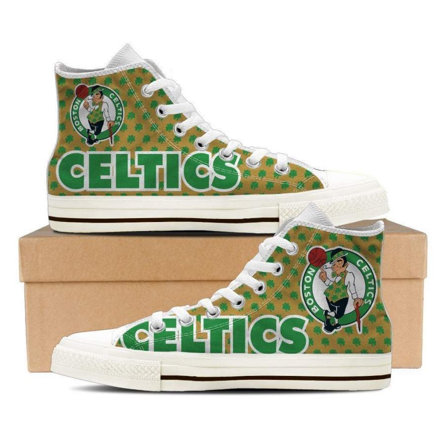 JWFancy Boston Celtics High Top Canvas Sneakers Shoes For Men And Women
