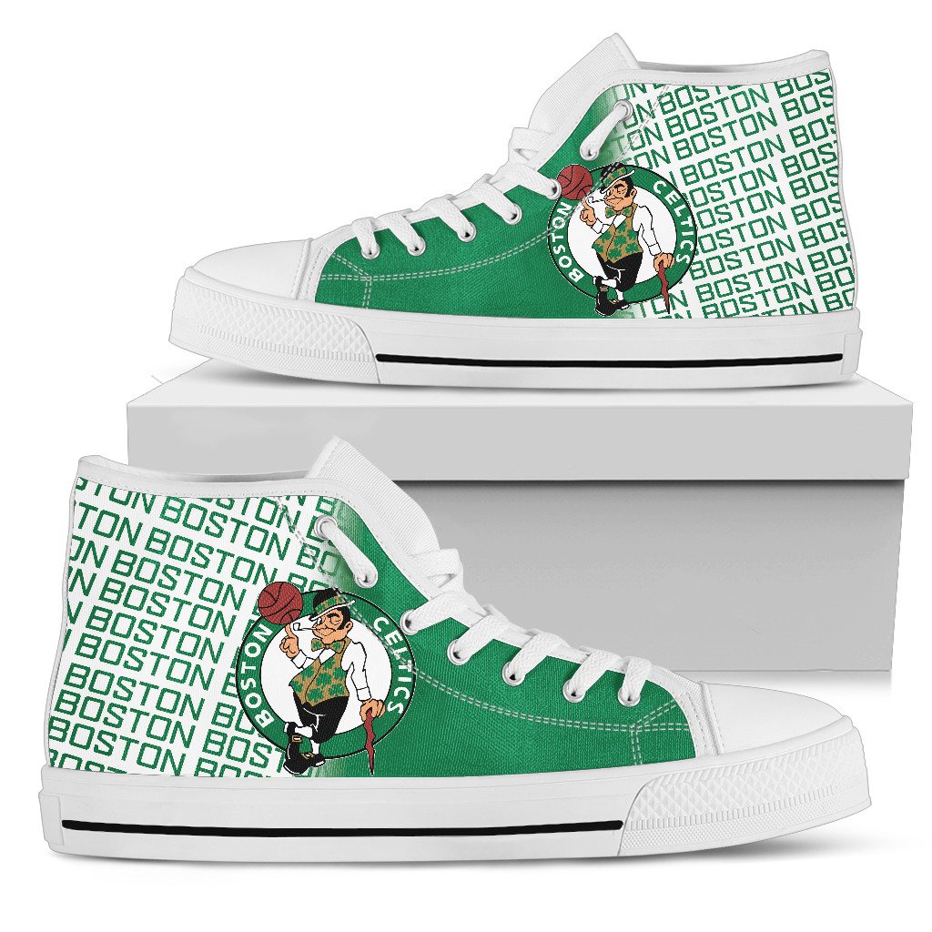 JWFancy Boston Celtics High Top Canvas Sneakers Shoes For Men And Women