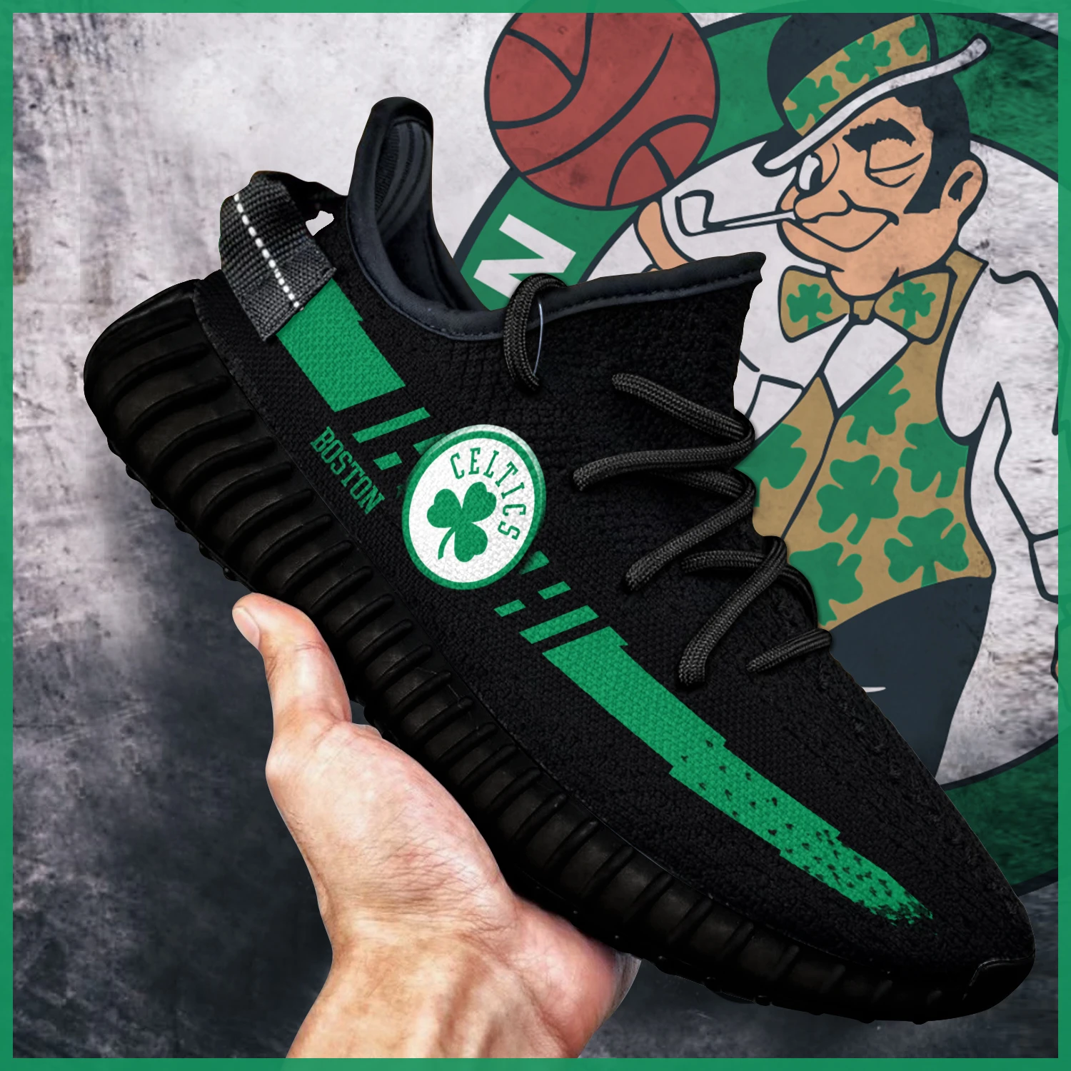 JWFancy Boston Celtics Yeezy Boost Shoes For Men And Women