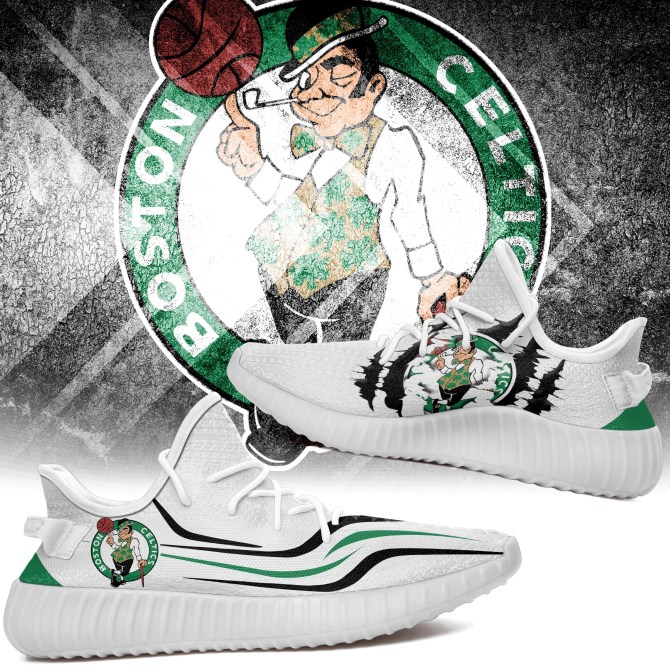 JWFancy Boston Celtics Yeezy Boost Shoes For Men And Women