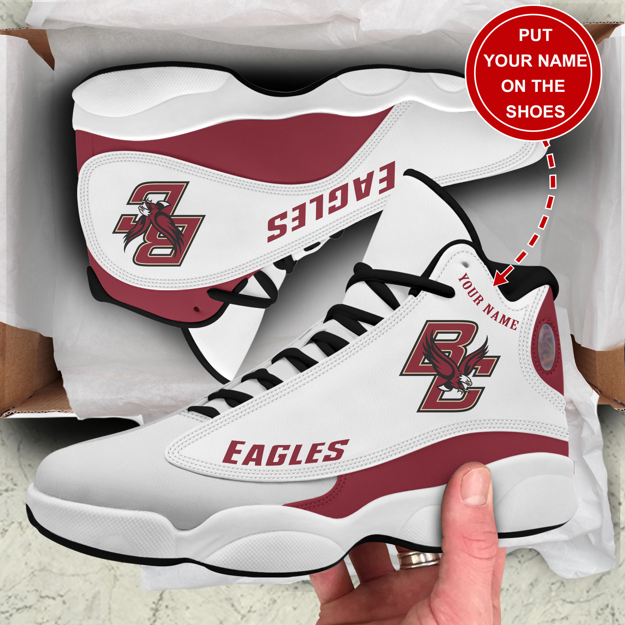JWFancy Boston College Eagles AJ13 Sneakers Shoes For Men And Women
