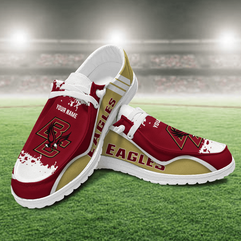 JWFancy Boston College Eagles Hey Dude Shoes Wally Men's Lace Up Loafers Comfortable For Men And Women