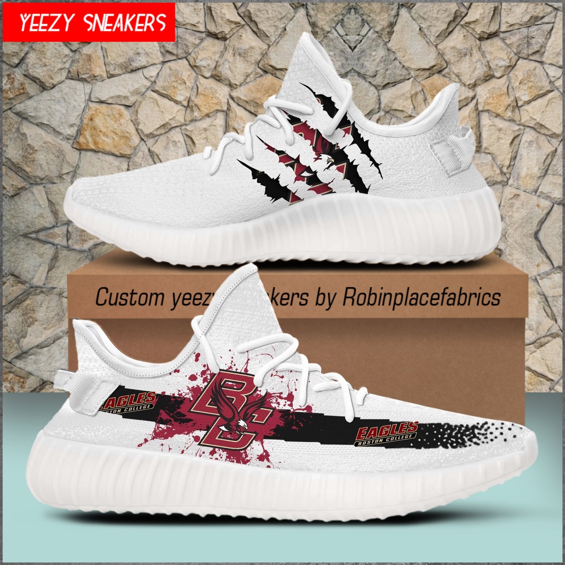 JWFancy Boston College Eagles Yeezy Boost Shoes For Men And Women
