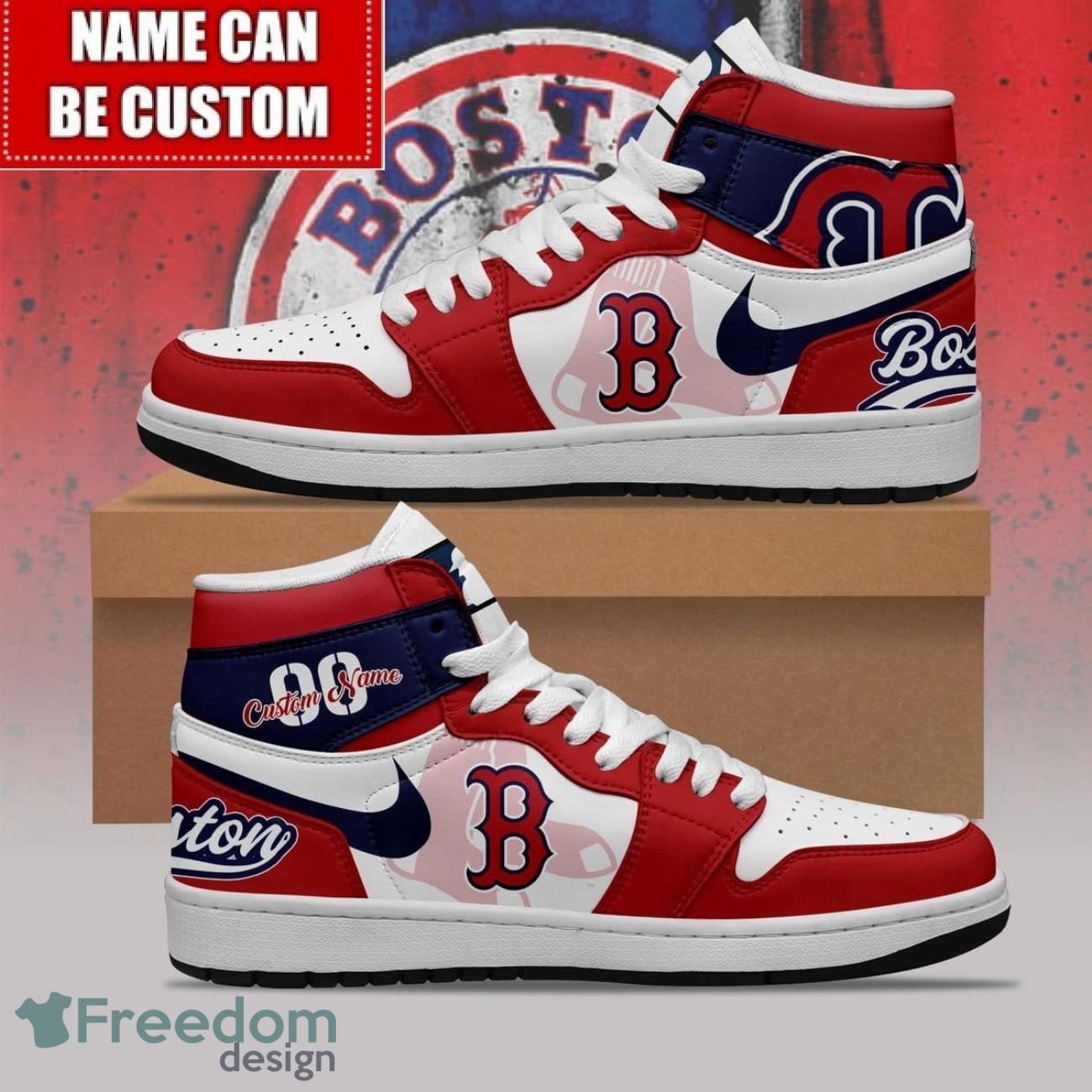JWFancy Boston Red Sox AJ1 High Sneakers Shoes For Men And Women
