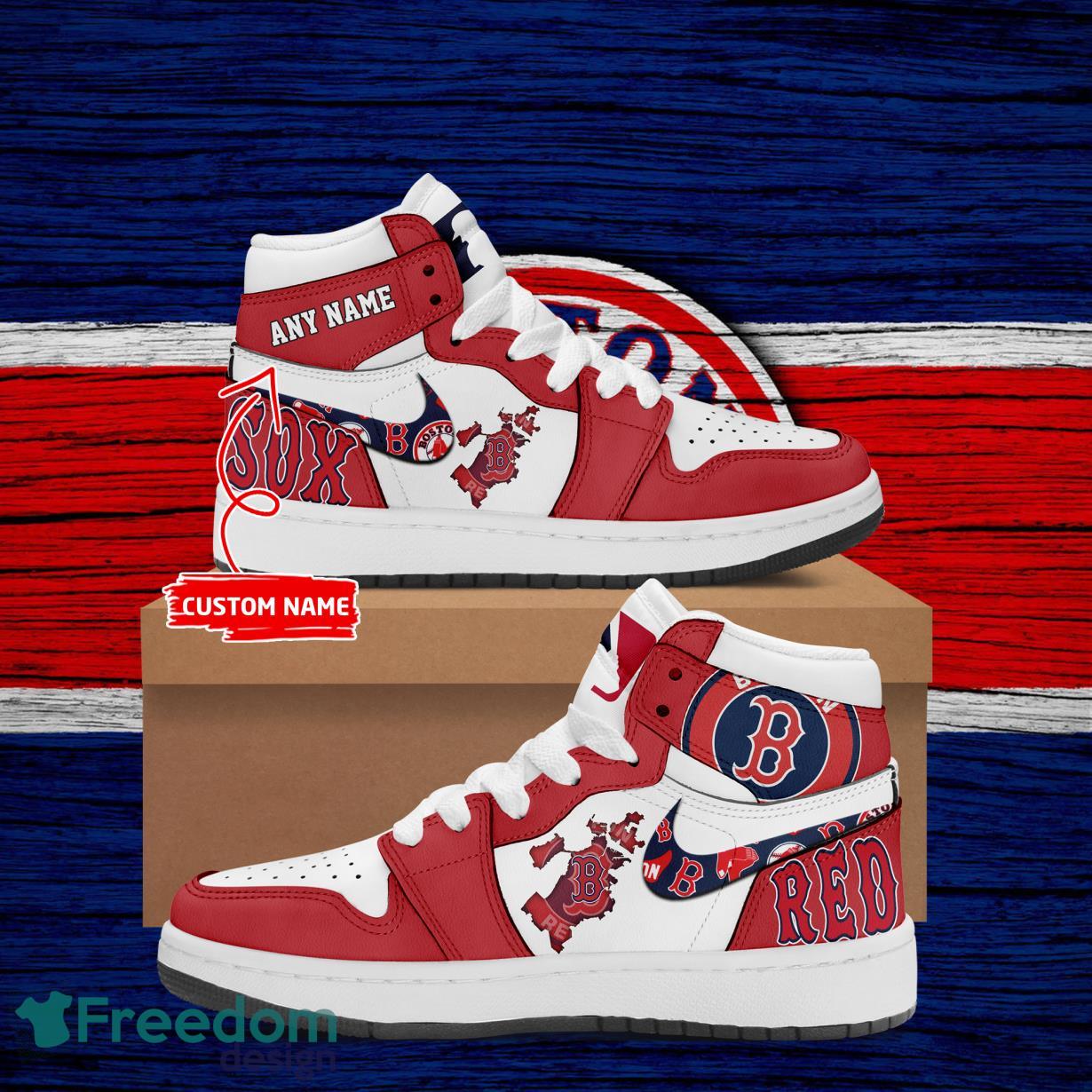 JWFancy Boston Red Sox AJ1 High Sneakers Shoes For Men And Women