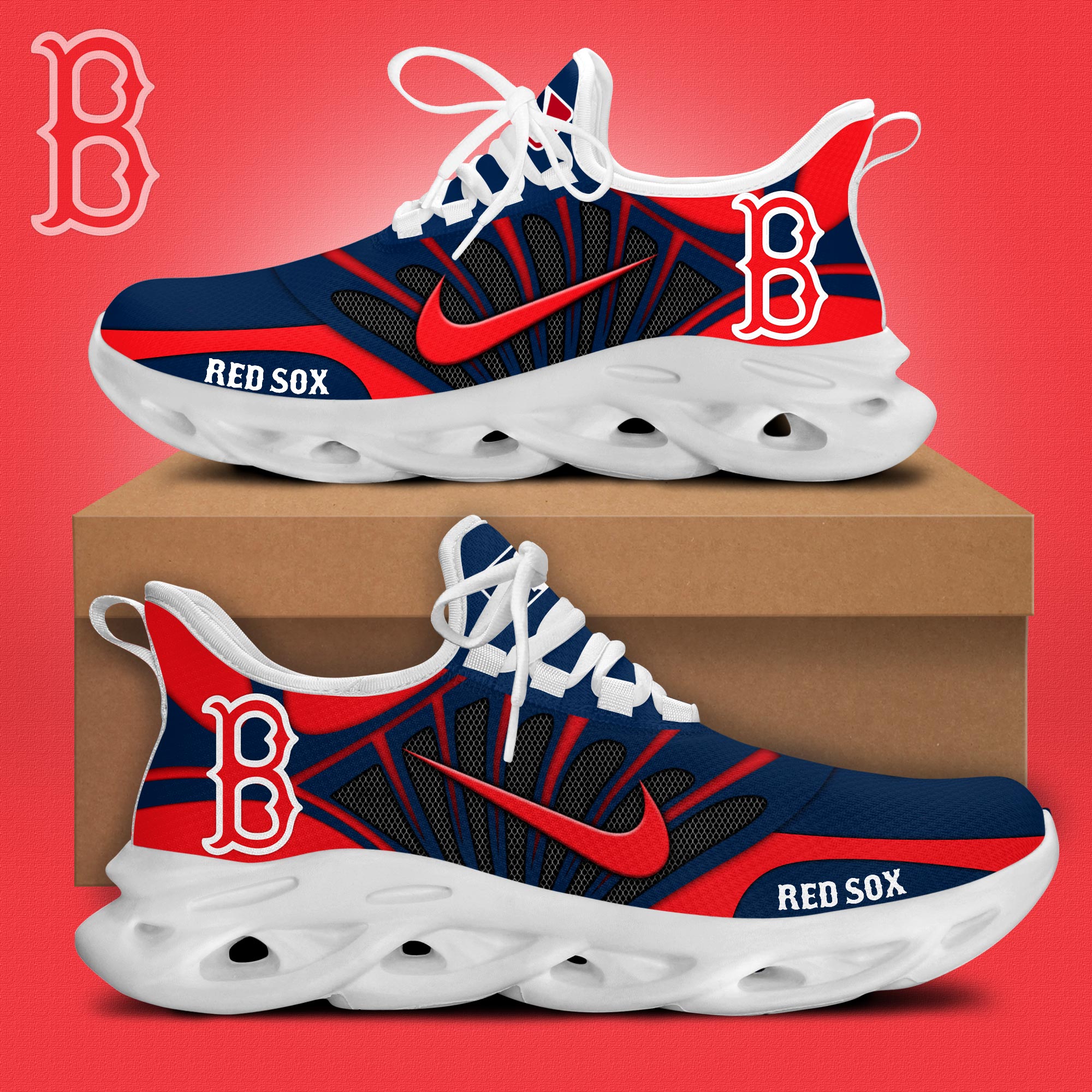 JWFancy Boston Red Sox Max Soul Shoes Sneakers For Men And Women