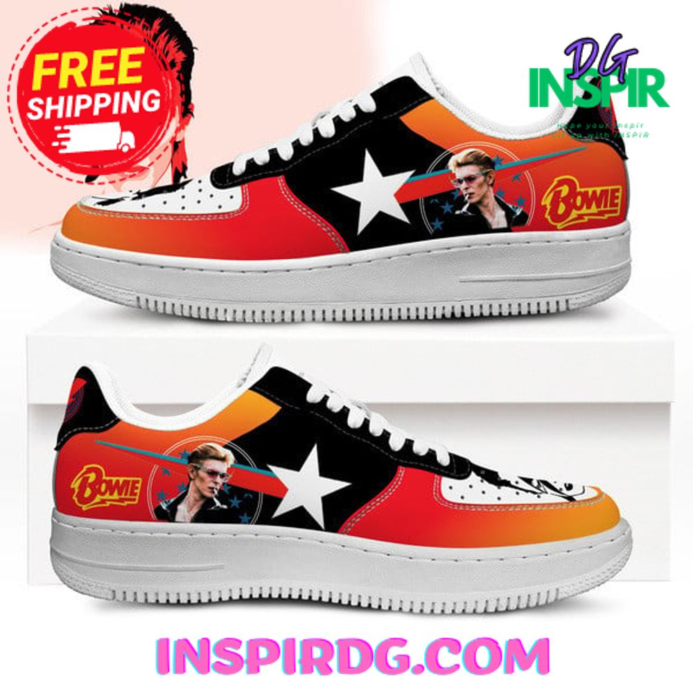 JWFancy Bowie Star Orange Air Low-Top Sneakers Shoes For Men And Women