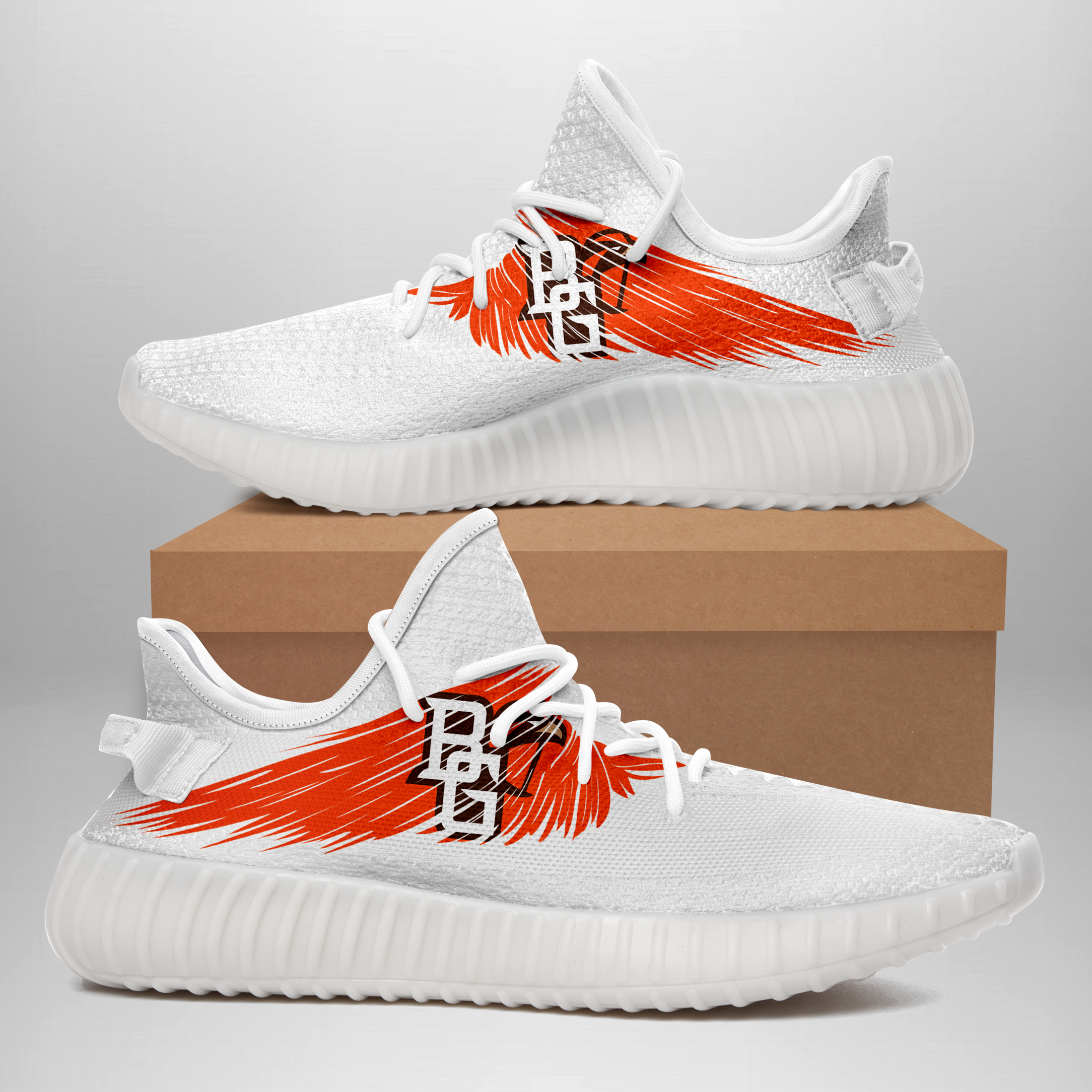 JWFancy Bowling Green Falcons Yeezy Boost Shoes For Men And Women